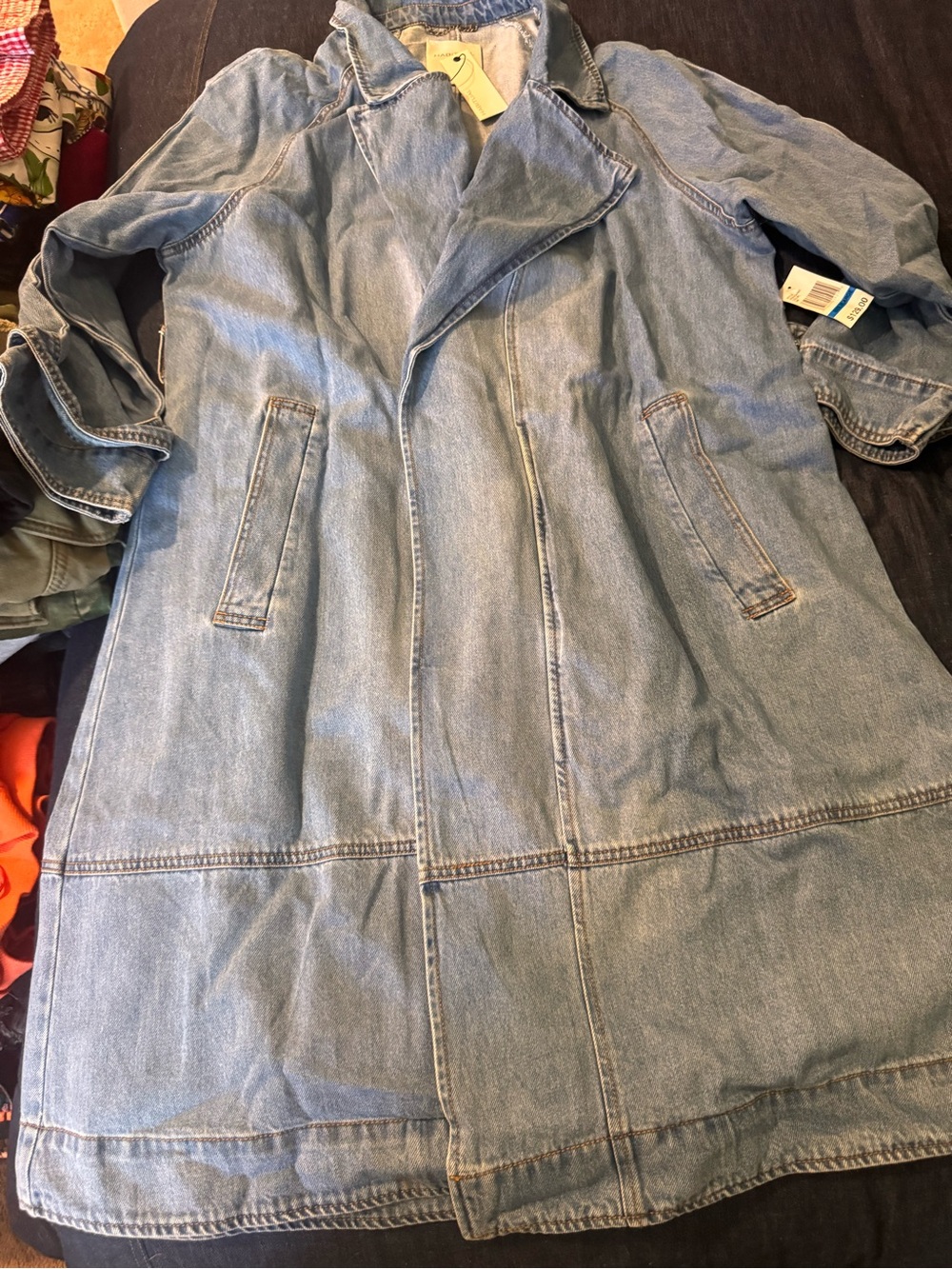 Habitual distressed denim trench
